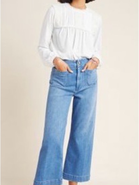 Pilcro Denim - Pilcro Light Blue Cropped Wide-Leg Jeans